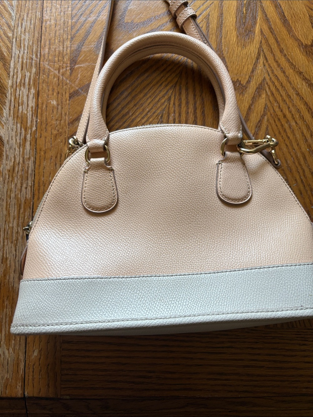 Back to school sale- Coach Two-Tone Dome Satchel in Blush and Cream - Picture 3 of 8